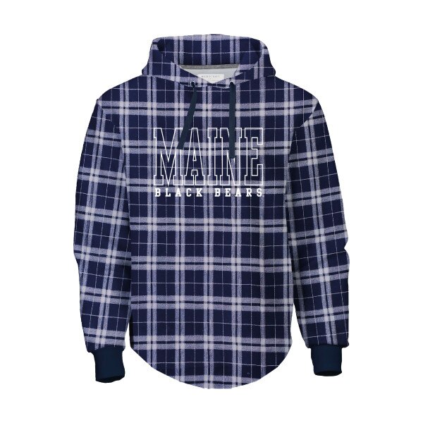 Maine Black Bears Flannel Hoodie